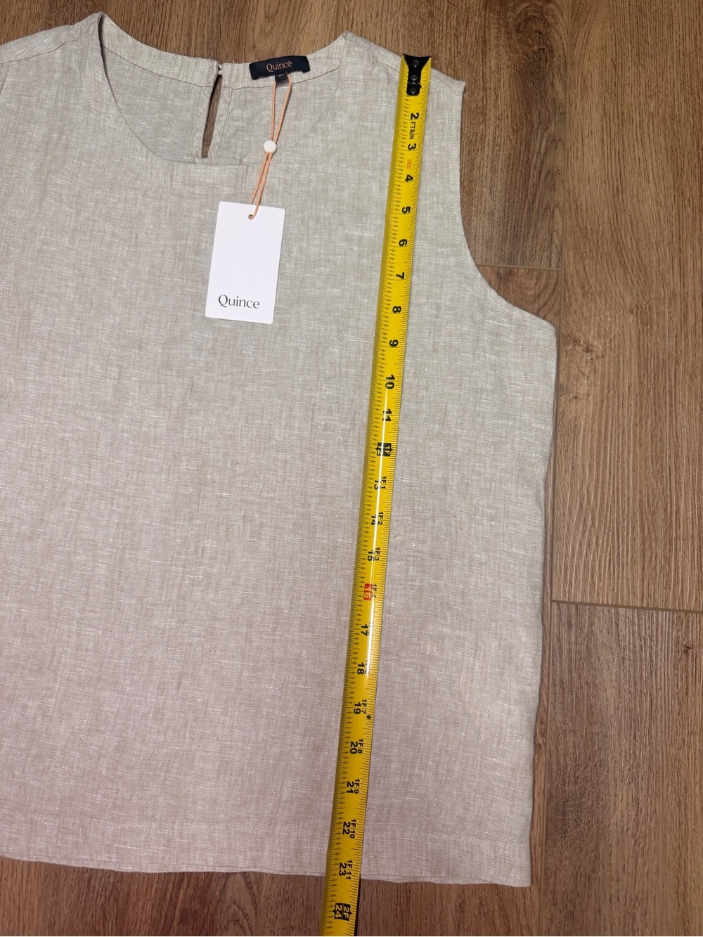 Quince 100% European Linen Tank Top Flax Beige Shell NWT M Coastal Chic Natural - Picture 16 of 16